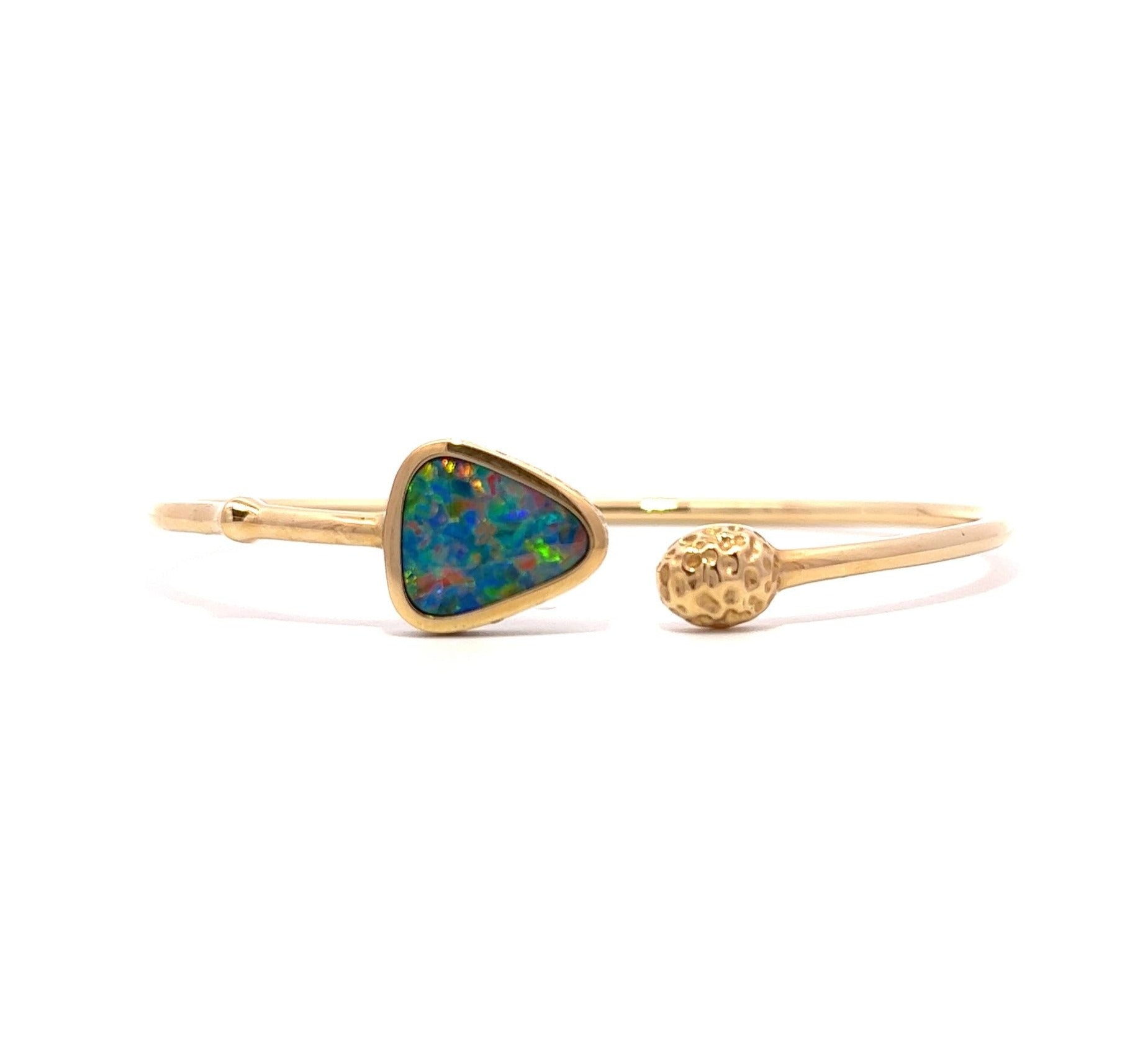 Serpent Doublet Opal Diamond Cuff