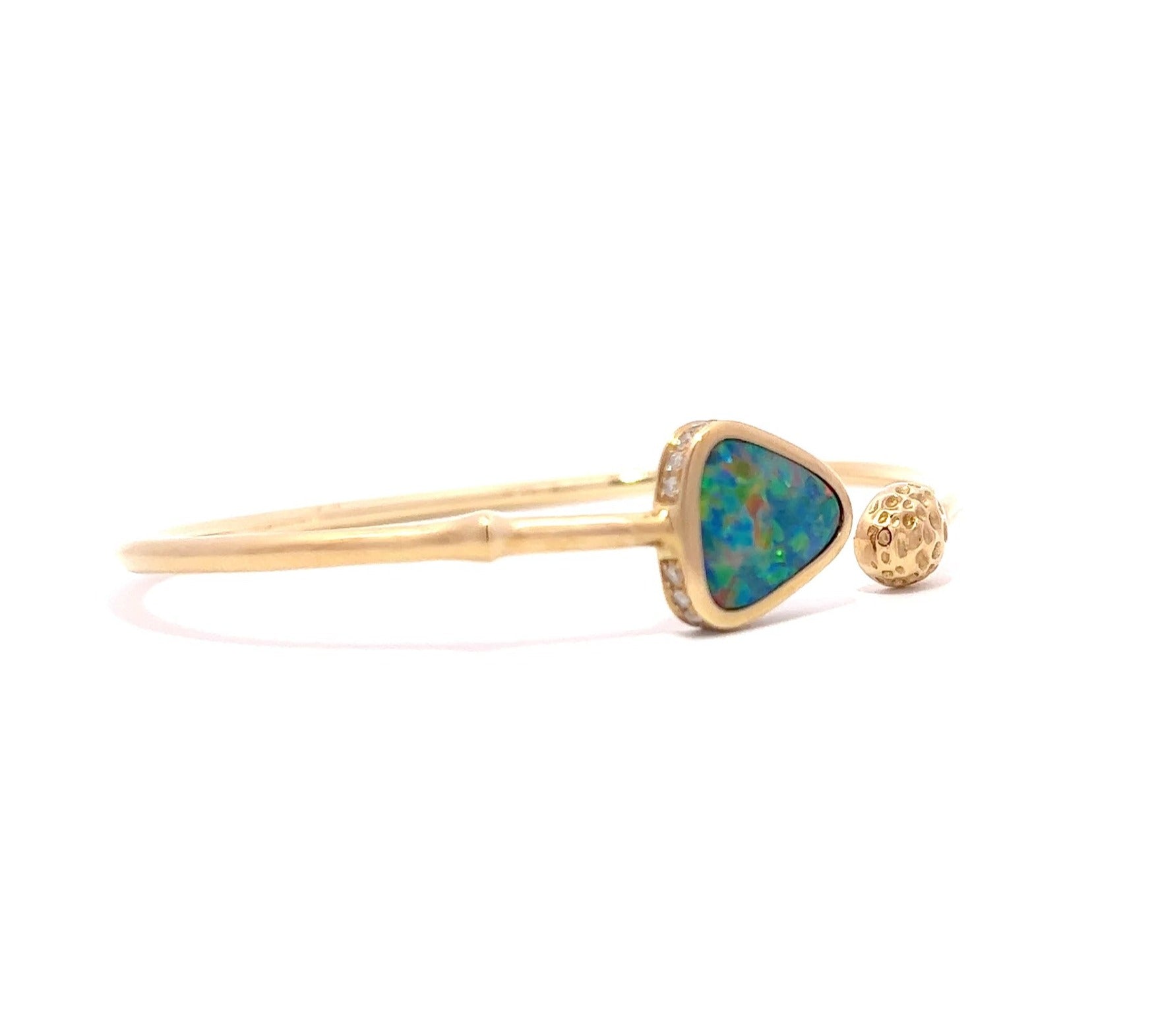 Serpent Doublet Opal Diamond Cuff