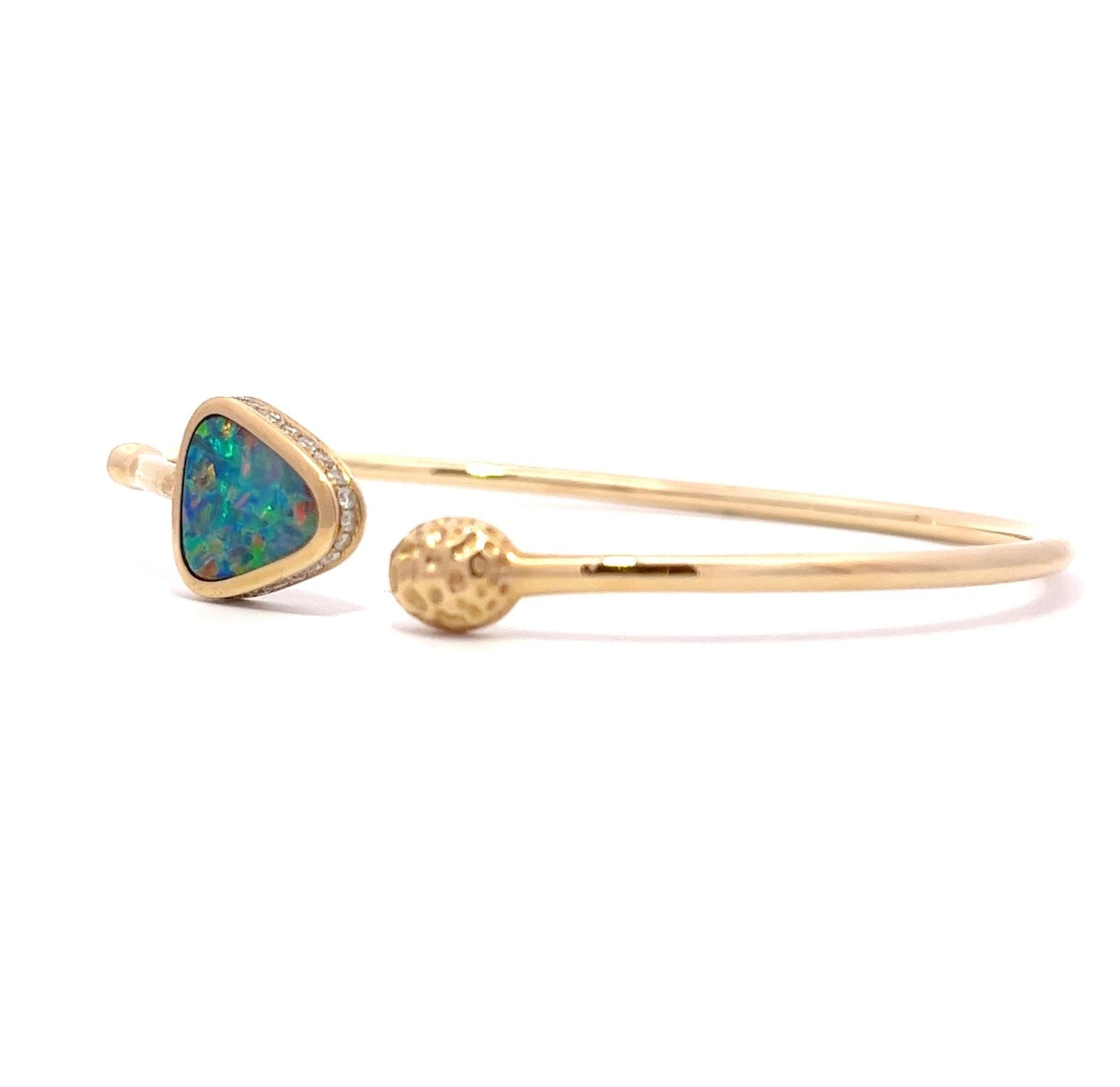 Serpent Doublet Opal Diamond Cuff