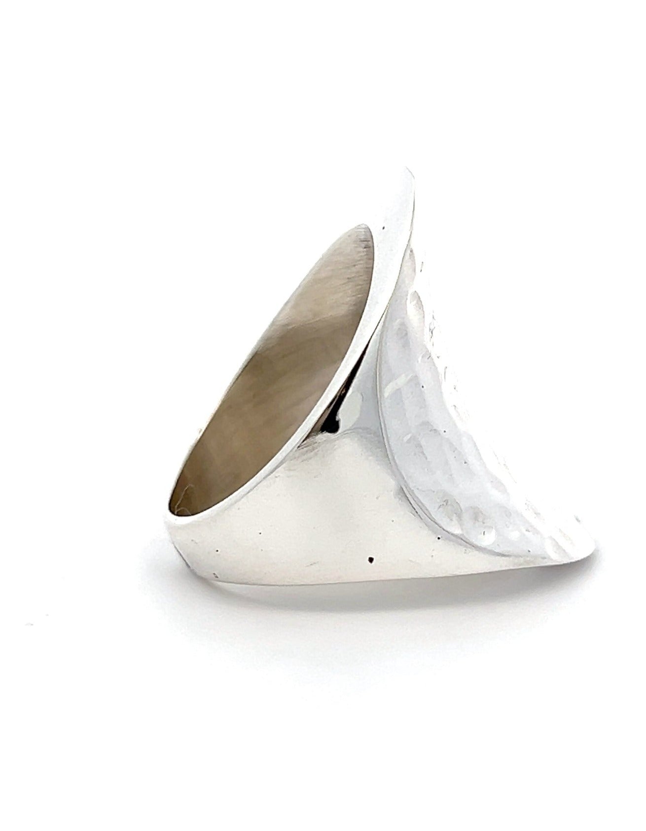 Chunky Concave Hammered Ring