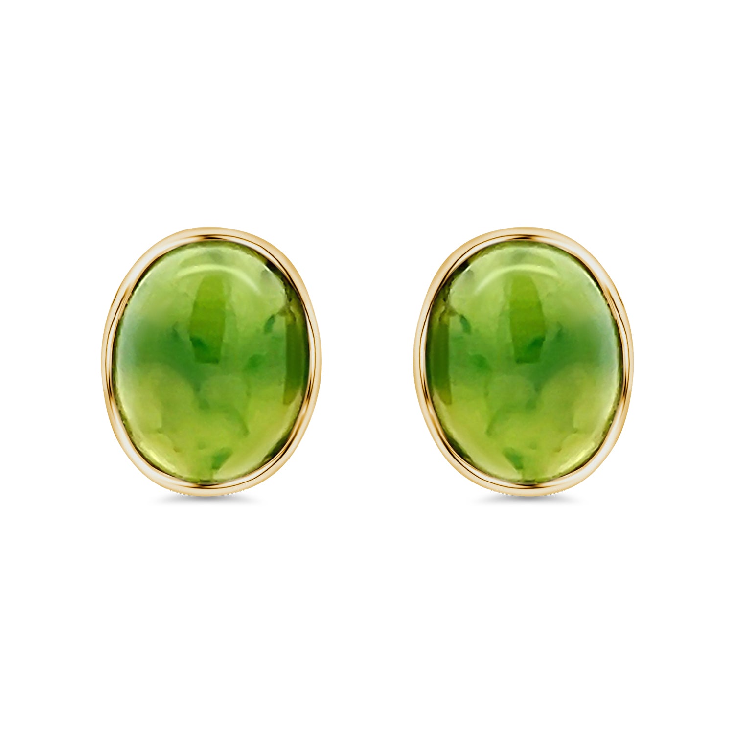 Jade Oval Stud Earrings
