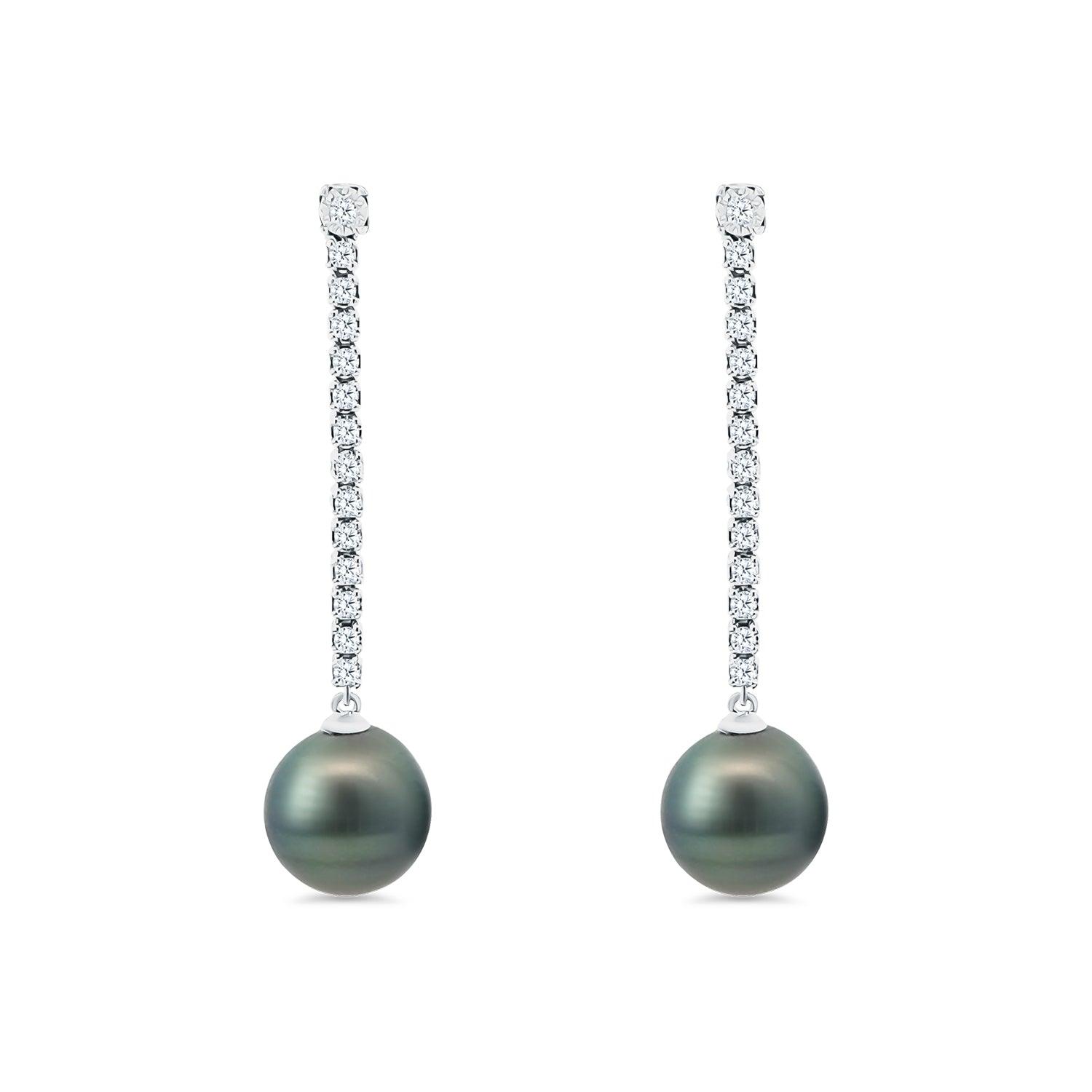 Black Tahitian Pearl Post Earrings