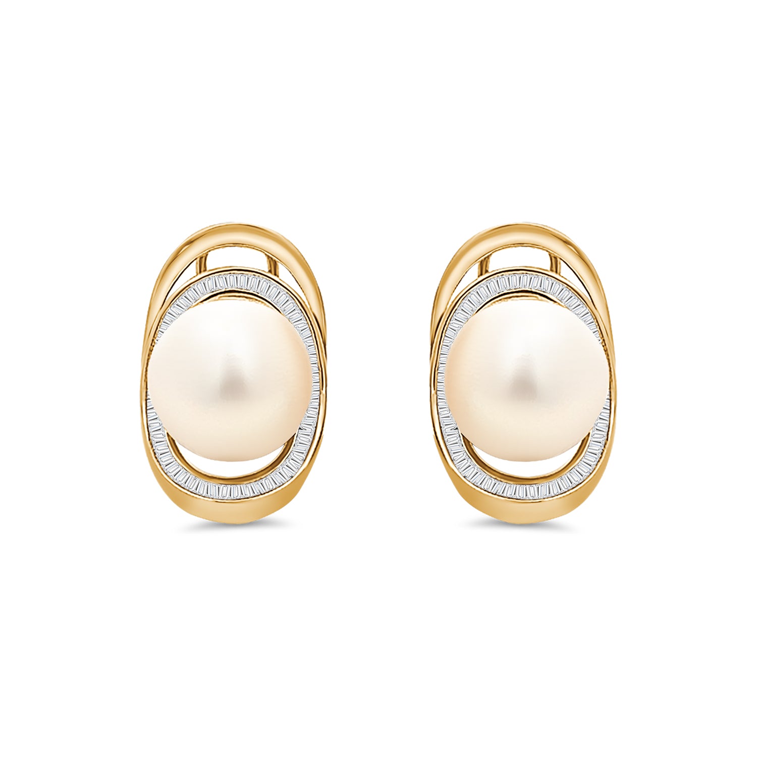 White South Sea Pearl Diamond Earrings