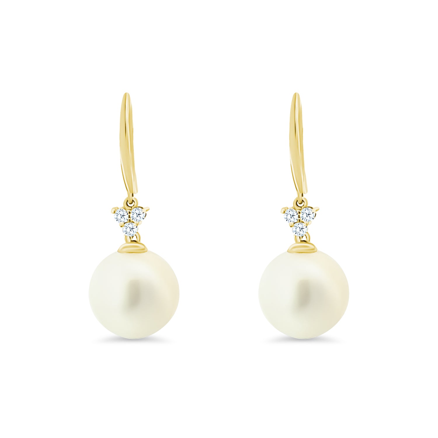 White South Sea Pearl and Diamond Earrings
