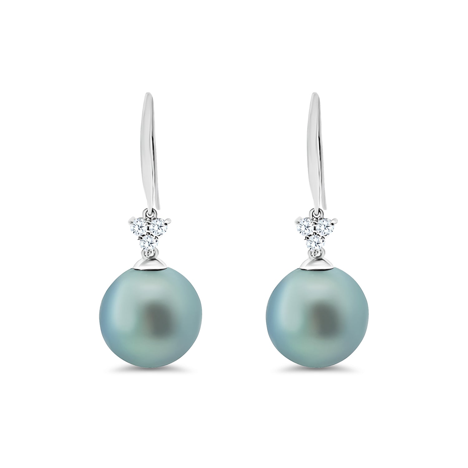 Tahitian South Sea Pearl and Diamond Earrings