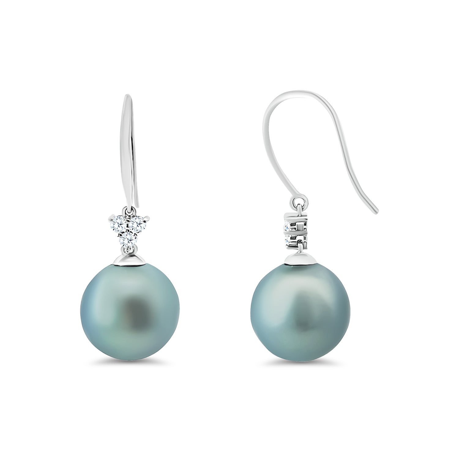 Tahitian South Sea Pearl and Diamond Earrings
