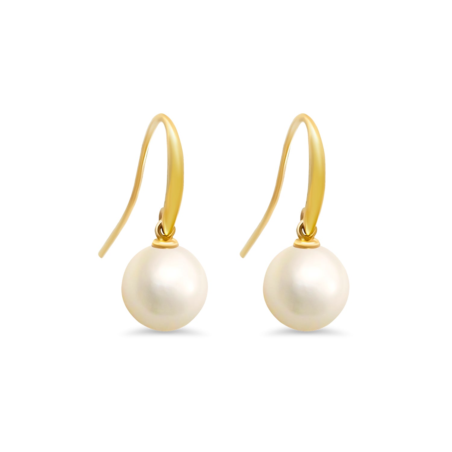 White Akoya Pearl Hook Earrings