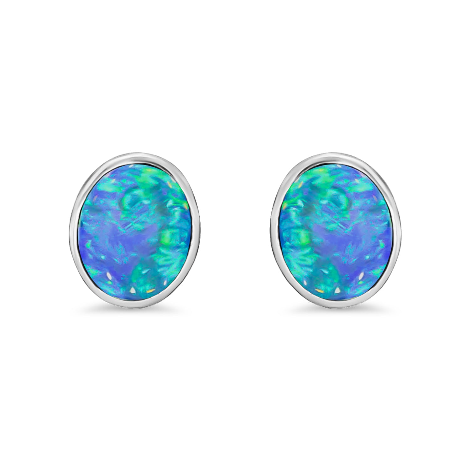Doublet Opal Stud Earrings