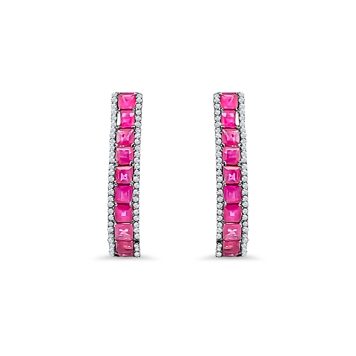 Ruby Diamond Hoop Earrings