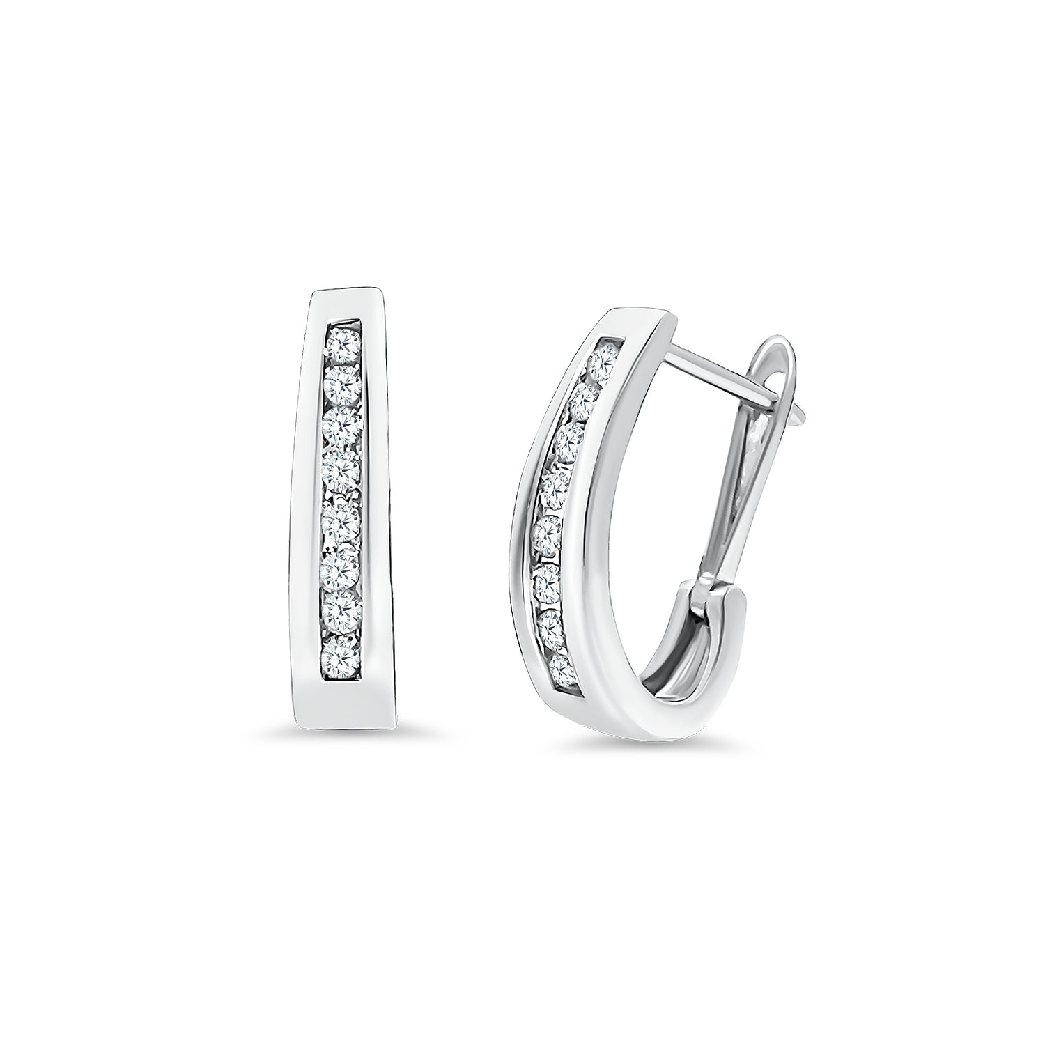 Diamond L Shape Earrings