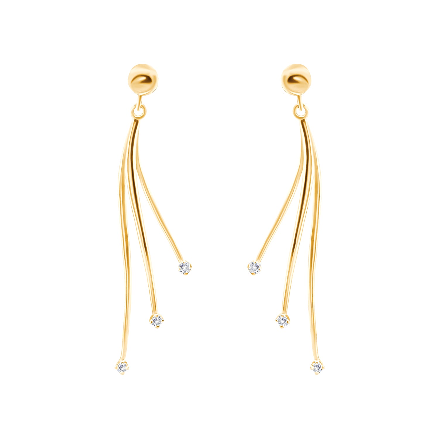 Six Diamond Flower Earrings