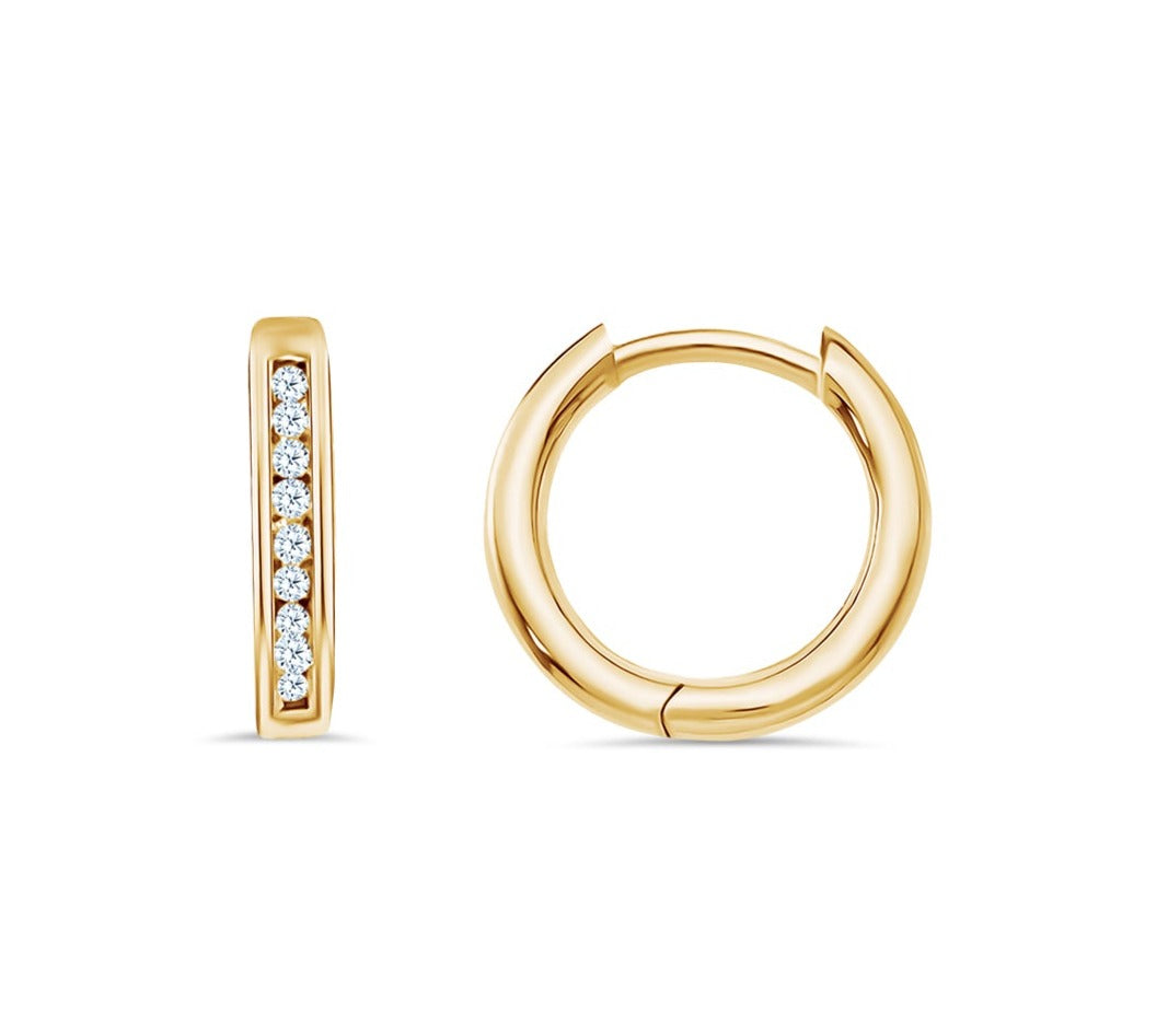 Diamond Huggie Earrings