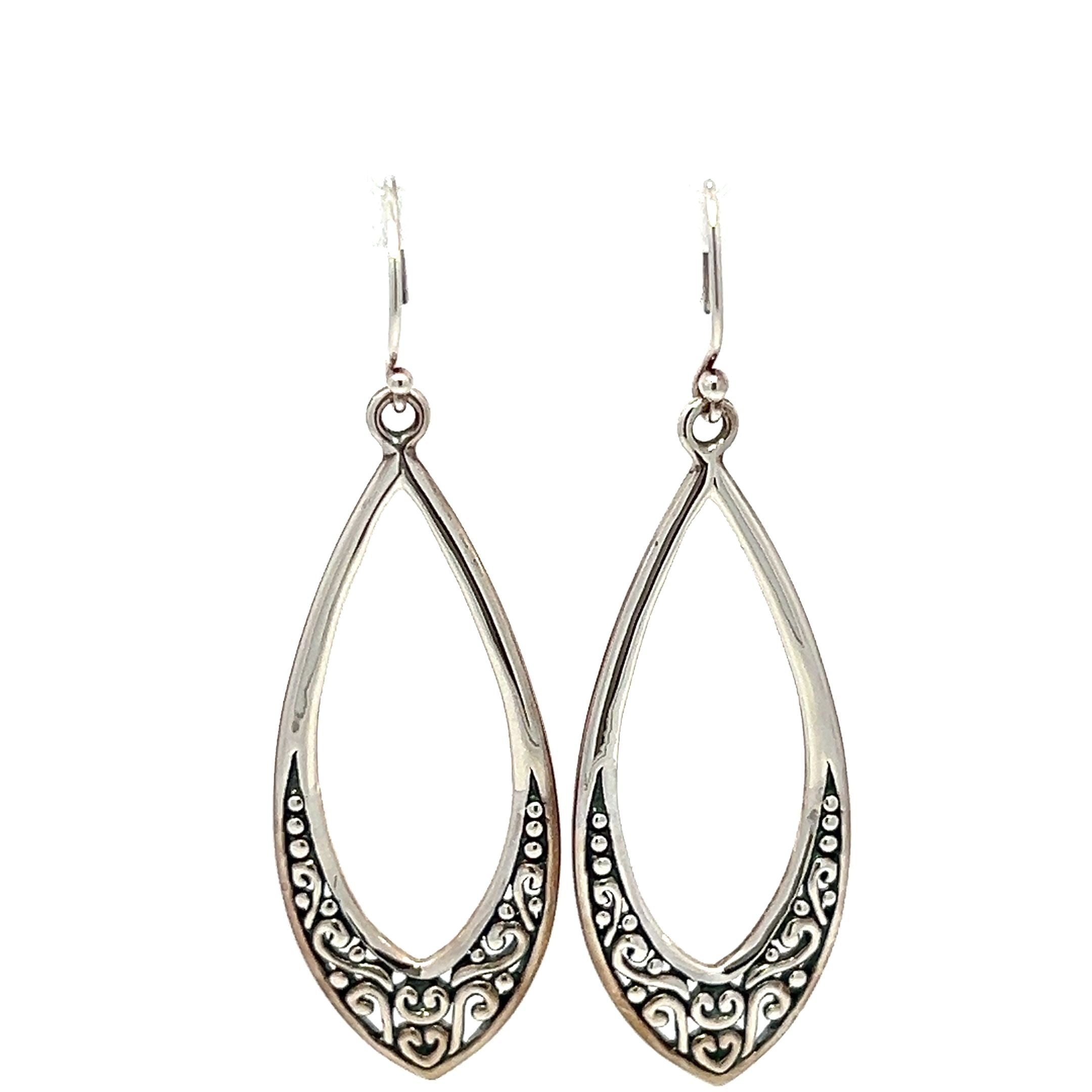 Open Filigree Teardrop Earrings
