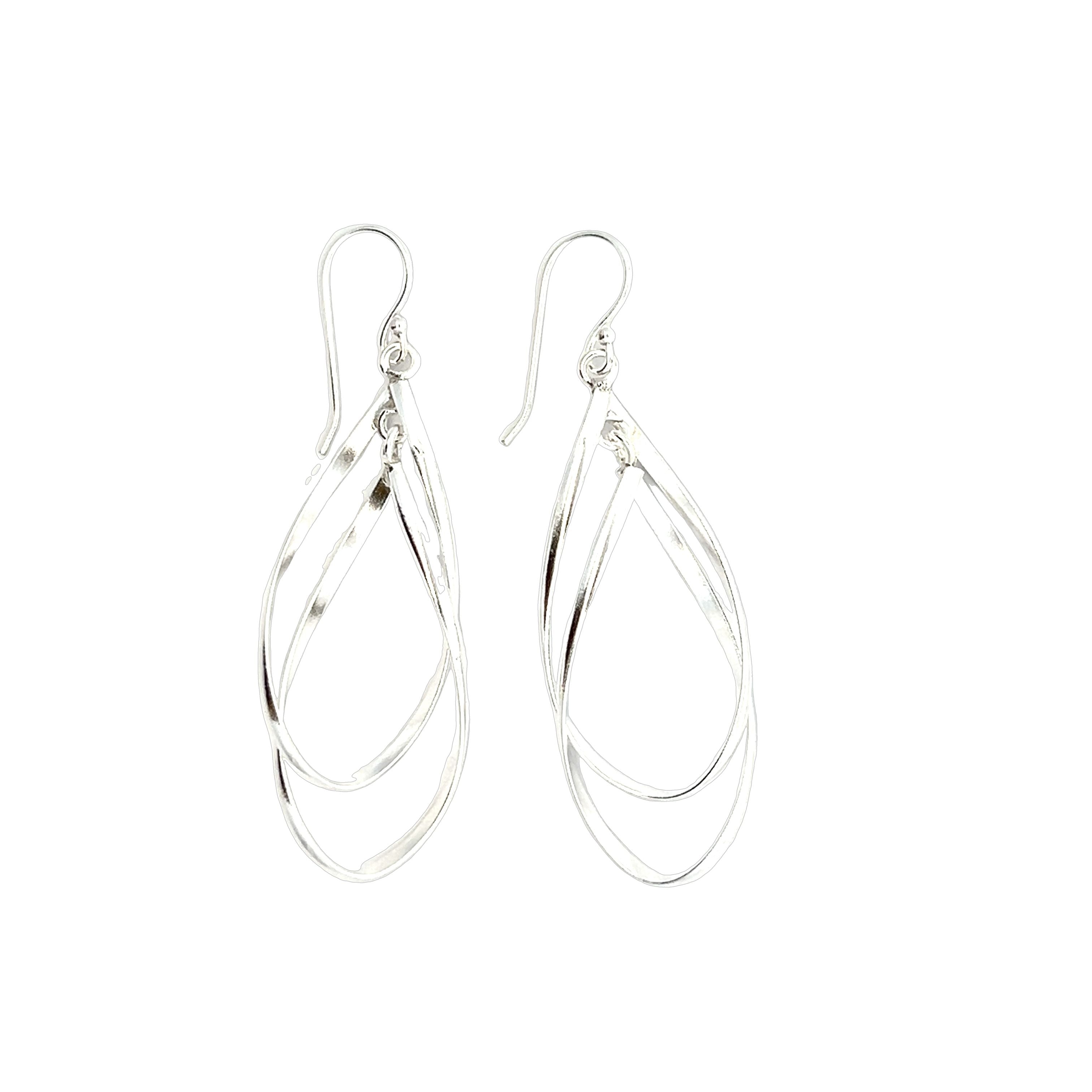 Double Open Twist Drop Earrings
