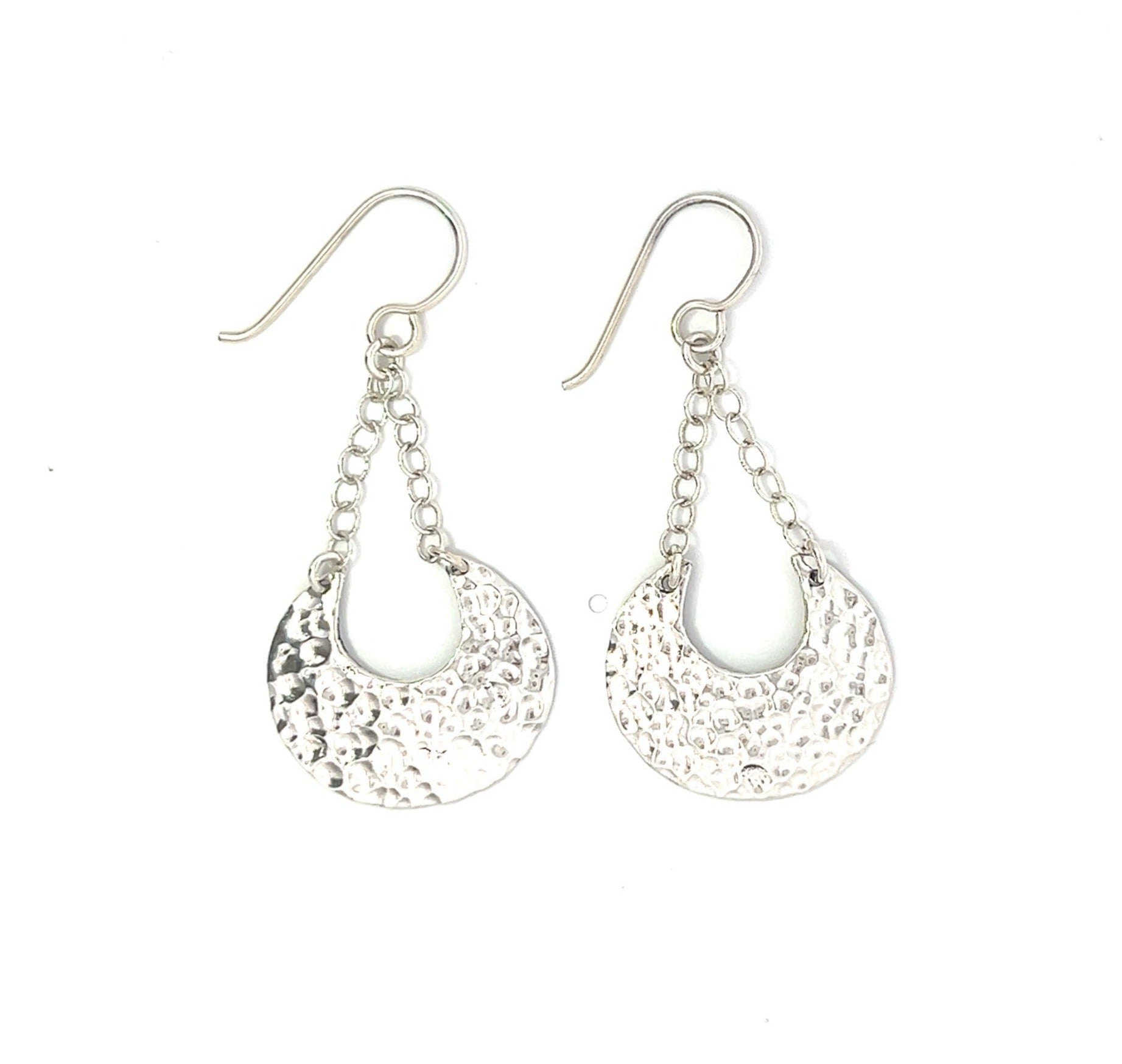 Hammered Half Moon Earrings
