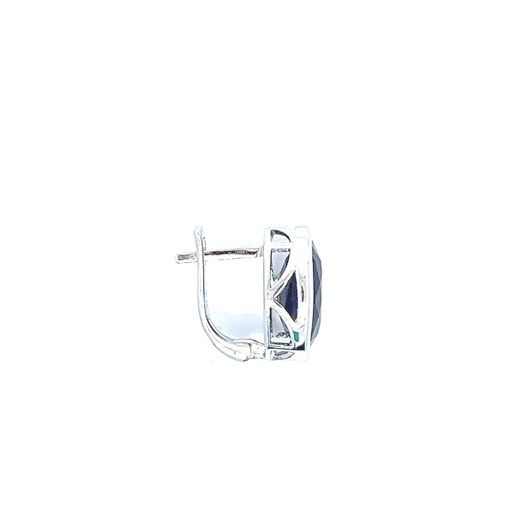 Blue Sapphire Oval Earrings