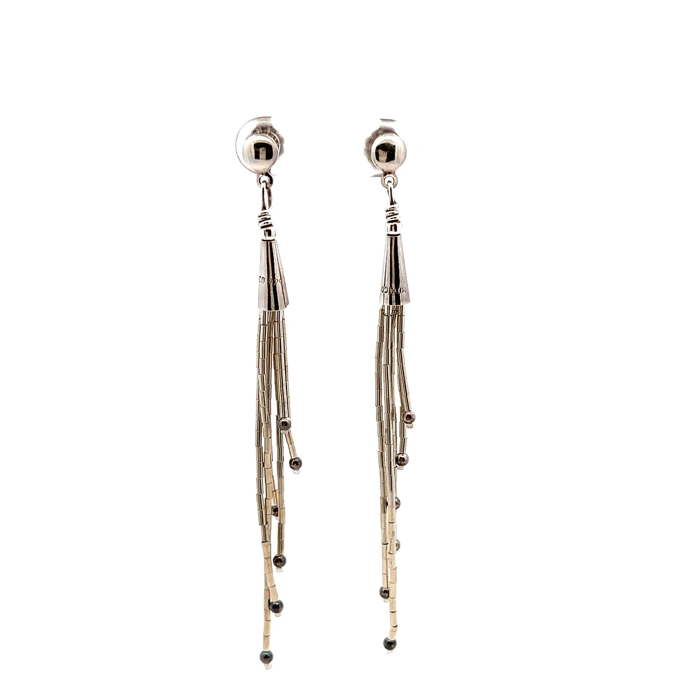 Liquid Silver Drop Earrings