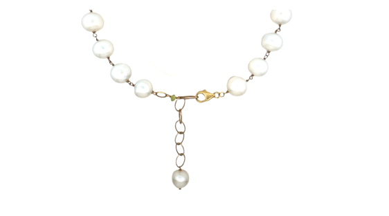 Freshwater Pearl Carnelian Peridot Apatite 15 Strand Necklace
