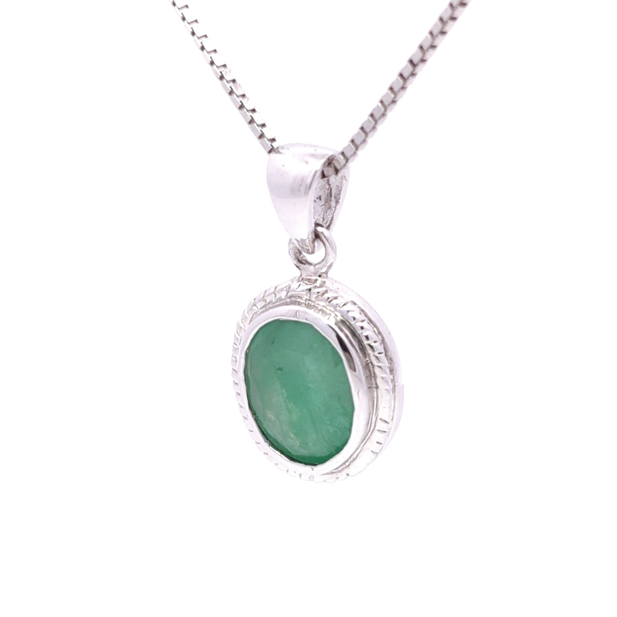 Oval Emerald Necklace