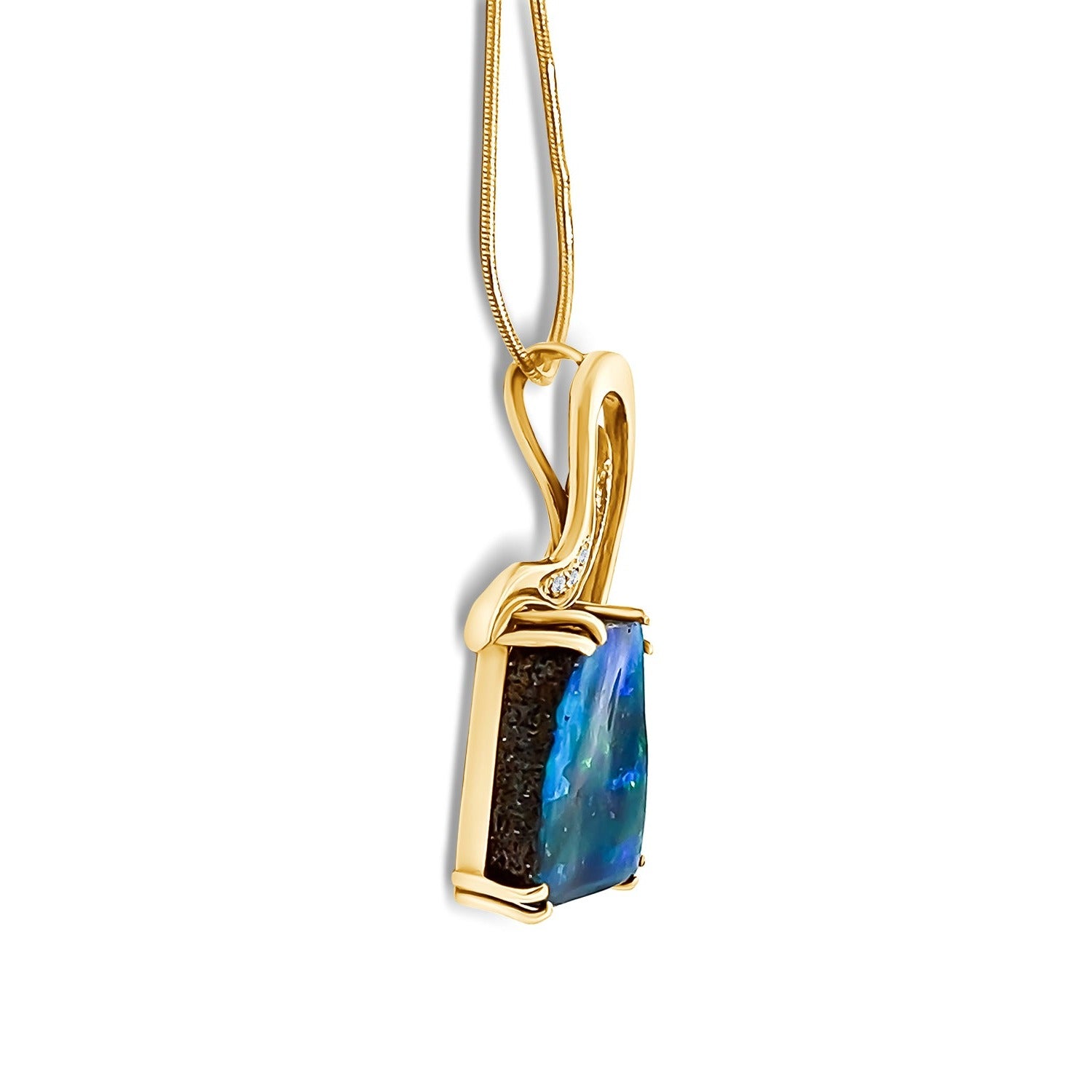 Trapezoid Boulder Opal Pendant