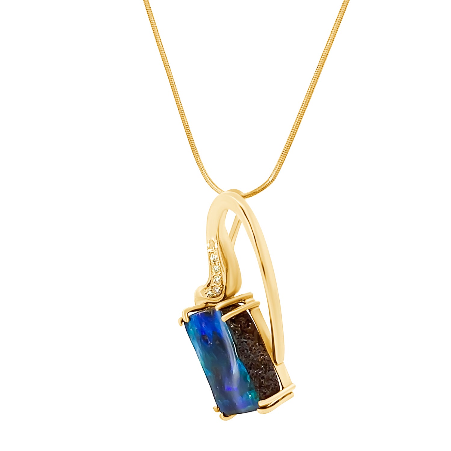 Trapezoid Boulder Opal Pendant