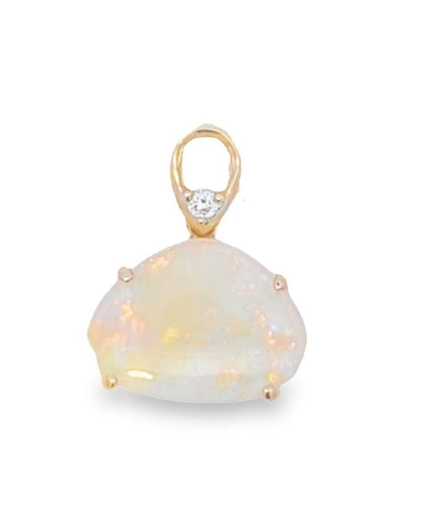 White Opal Diamond Pendant