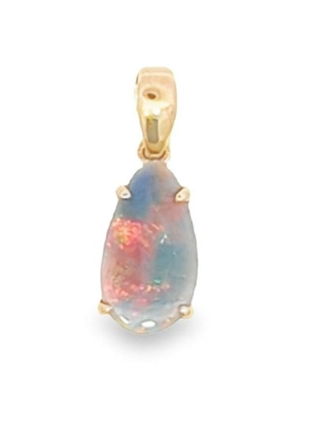 Black Opal Teardrop Pendant