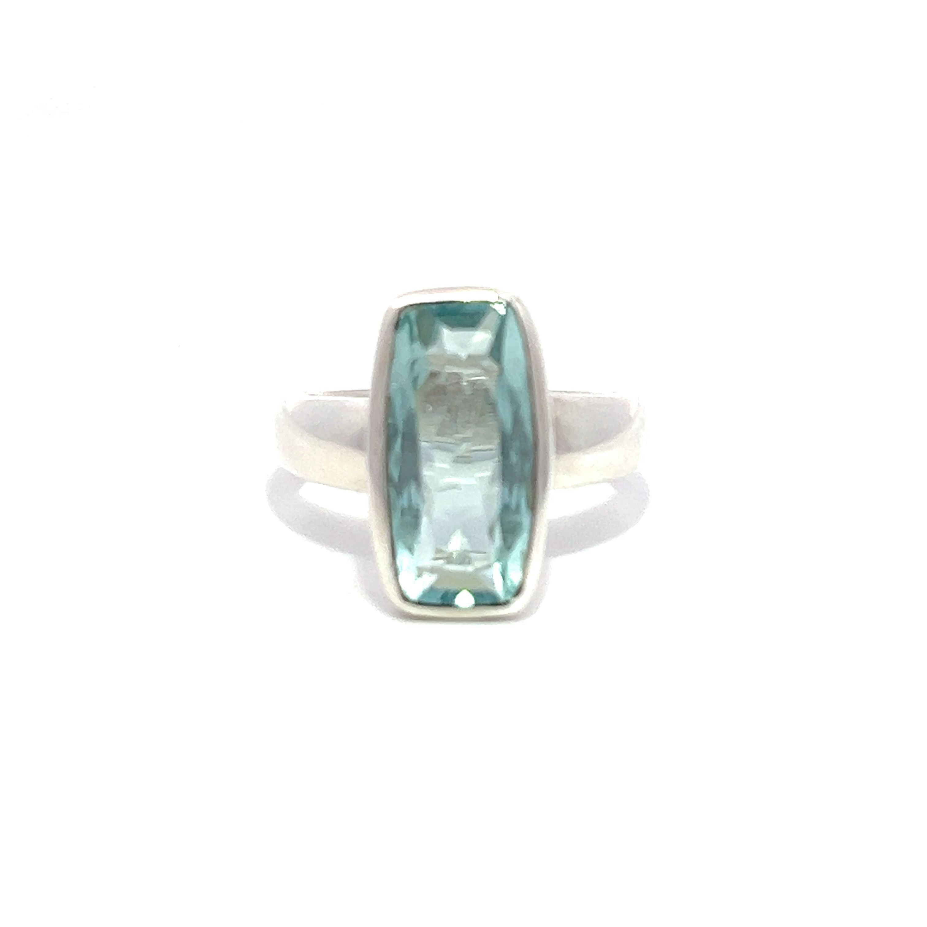 Aquamarine Oblong Ring