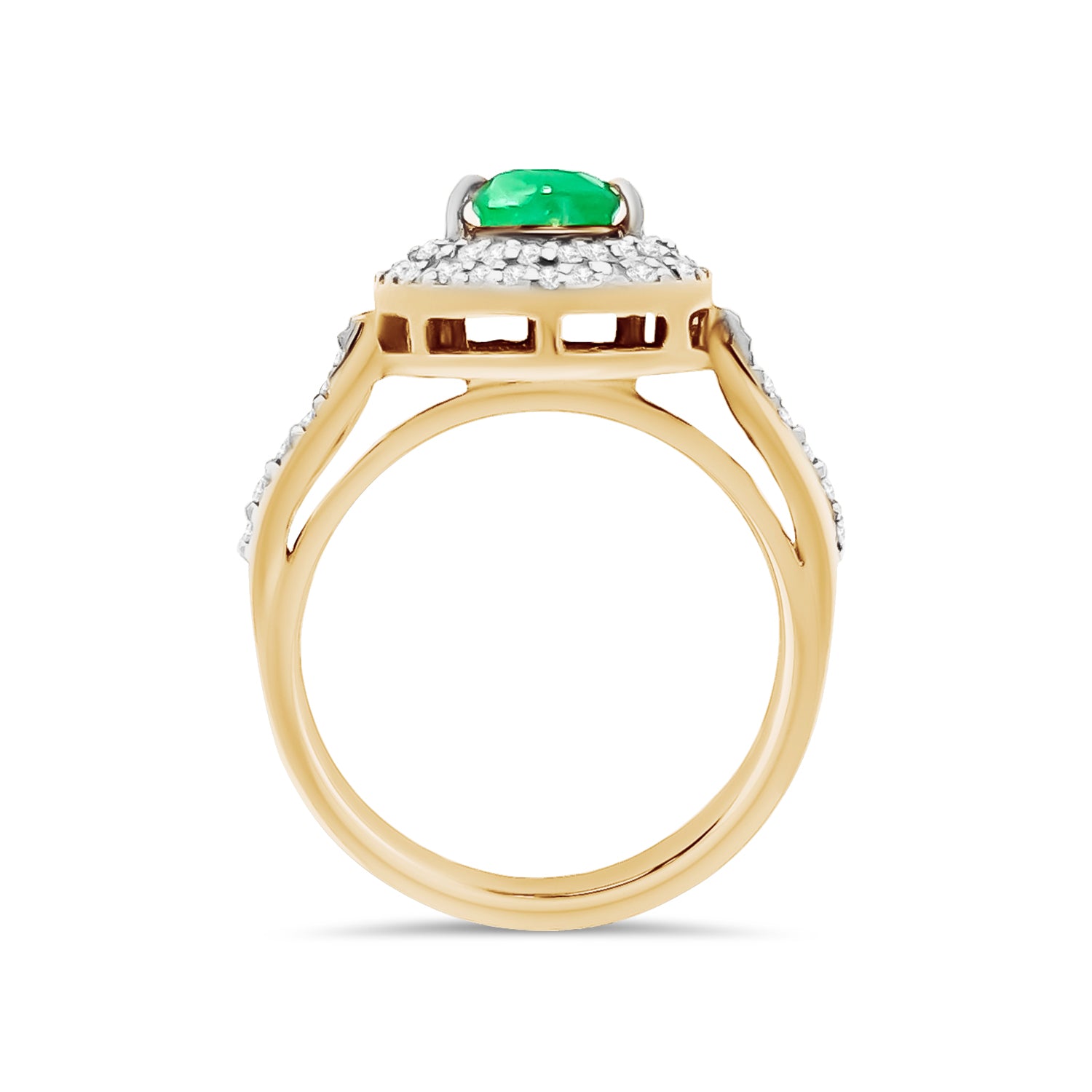 Emerald Teardrop Diamond Ring
