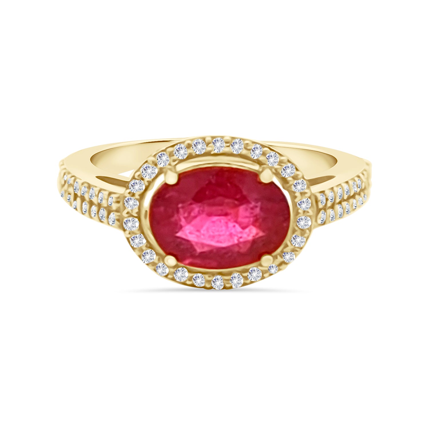 Ruby & Diamond Halo Ring