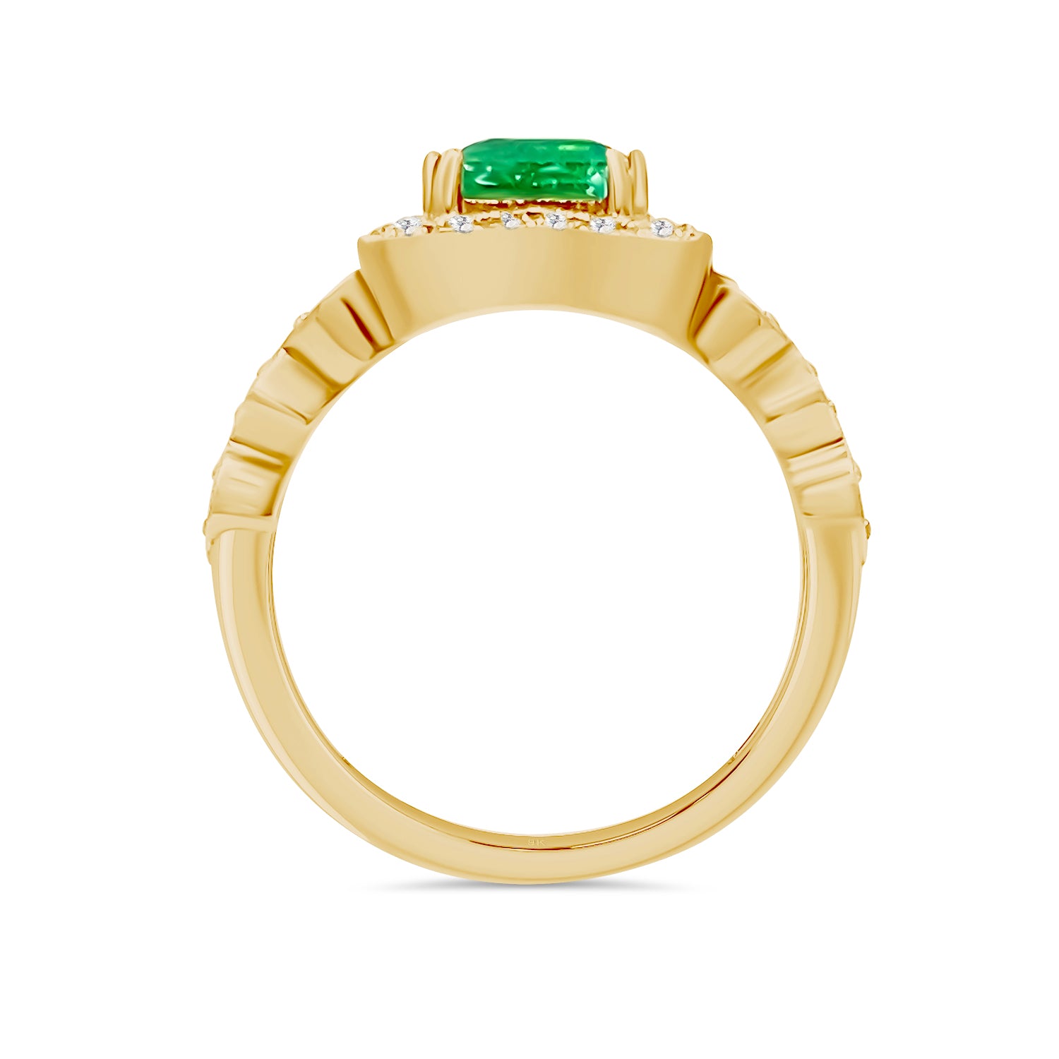 Cushion Emerald Diamond Ring