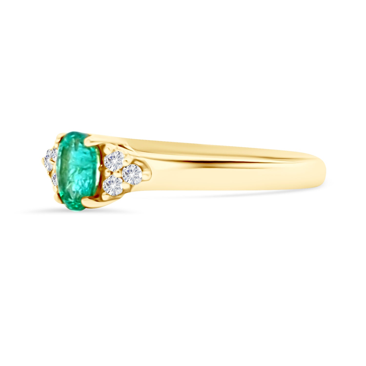 Oval Emerald Diamond Ring
