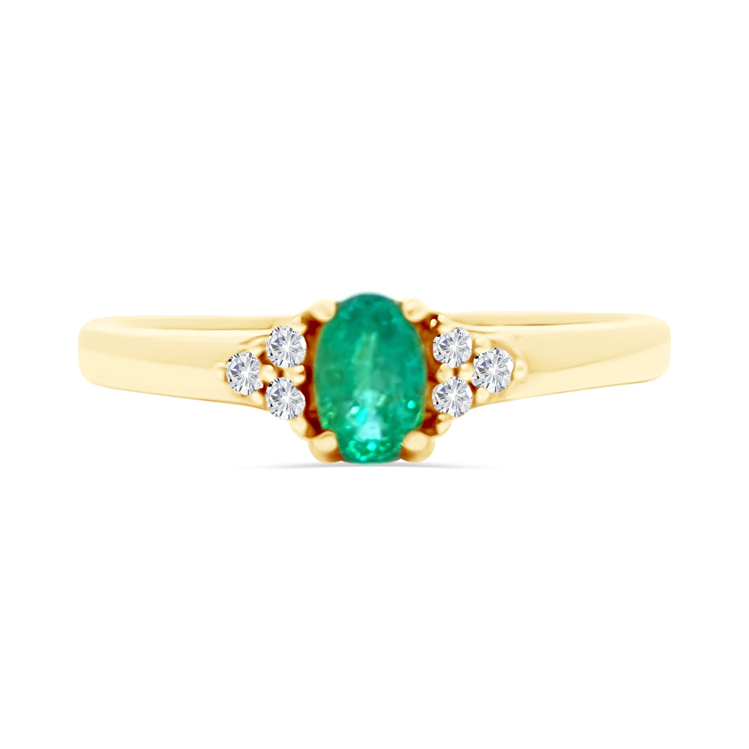 Oval Emerald Diamond Ring