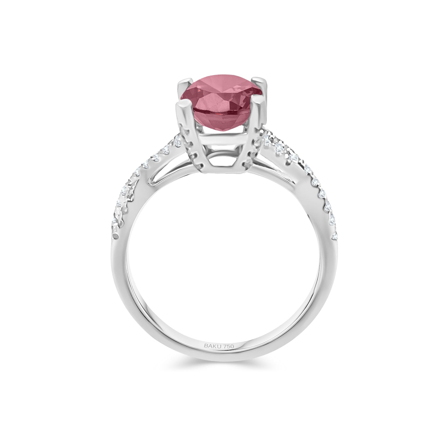 Pink Sapphire Diamond Ring