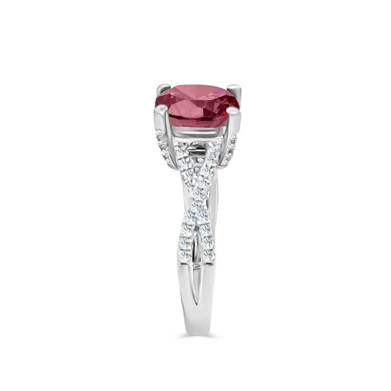 Pink Sapphire Diamond Ring