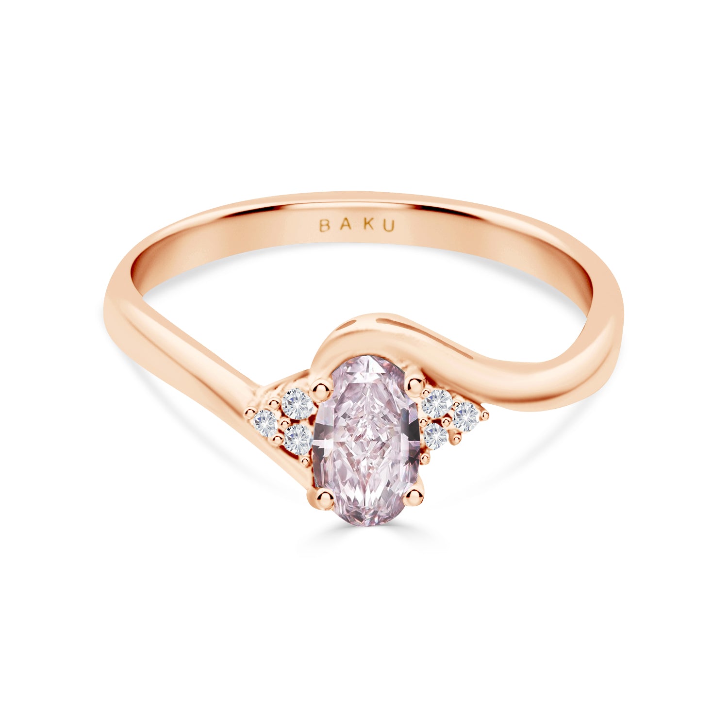 Pink Sapphire Diamond Ring