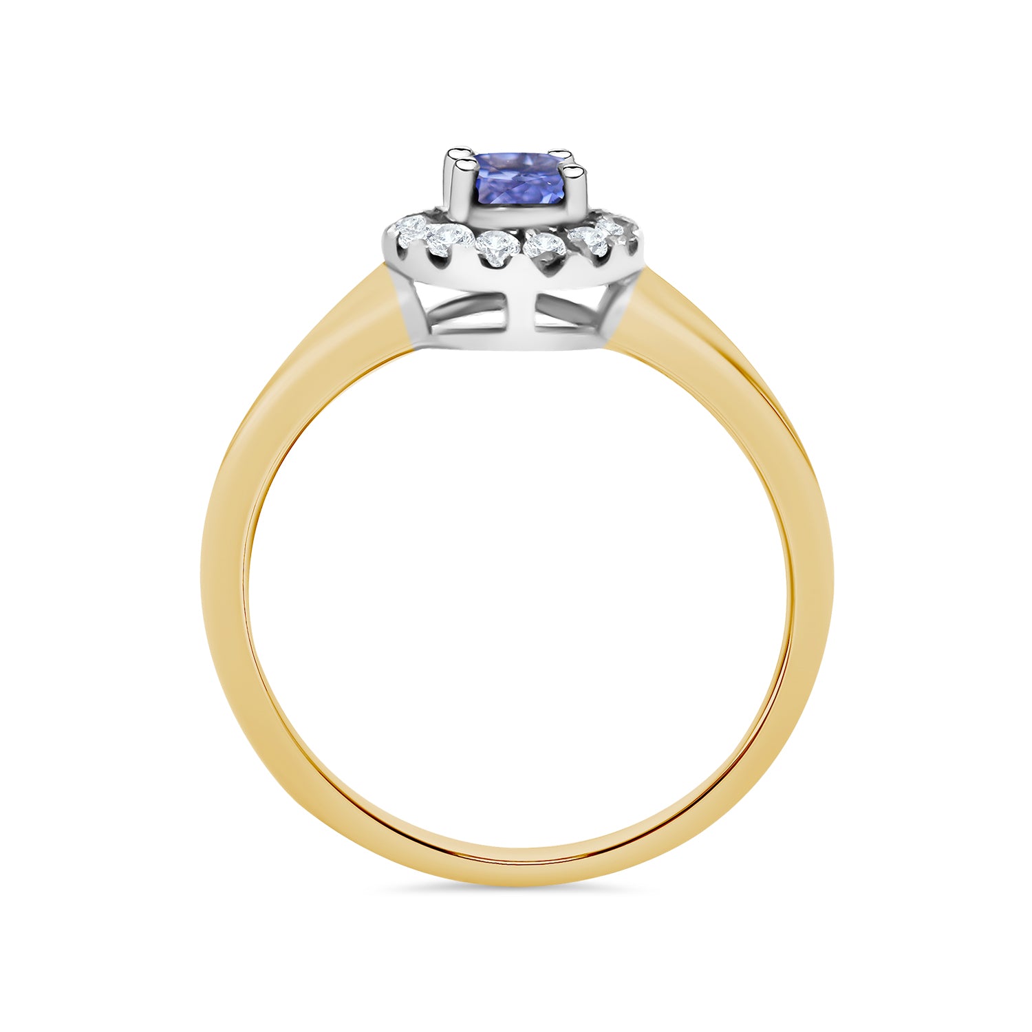 Blue Sapphire Round Diamond Ring