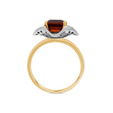 Hessonite Garnet Black Diamond Ring