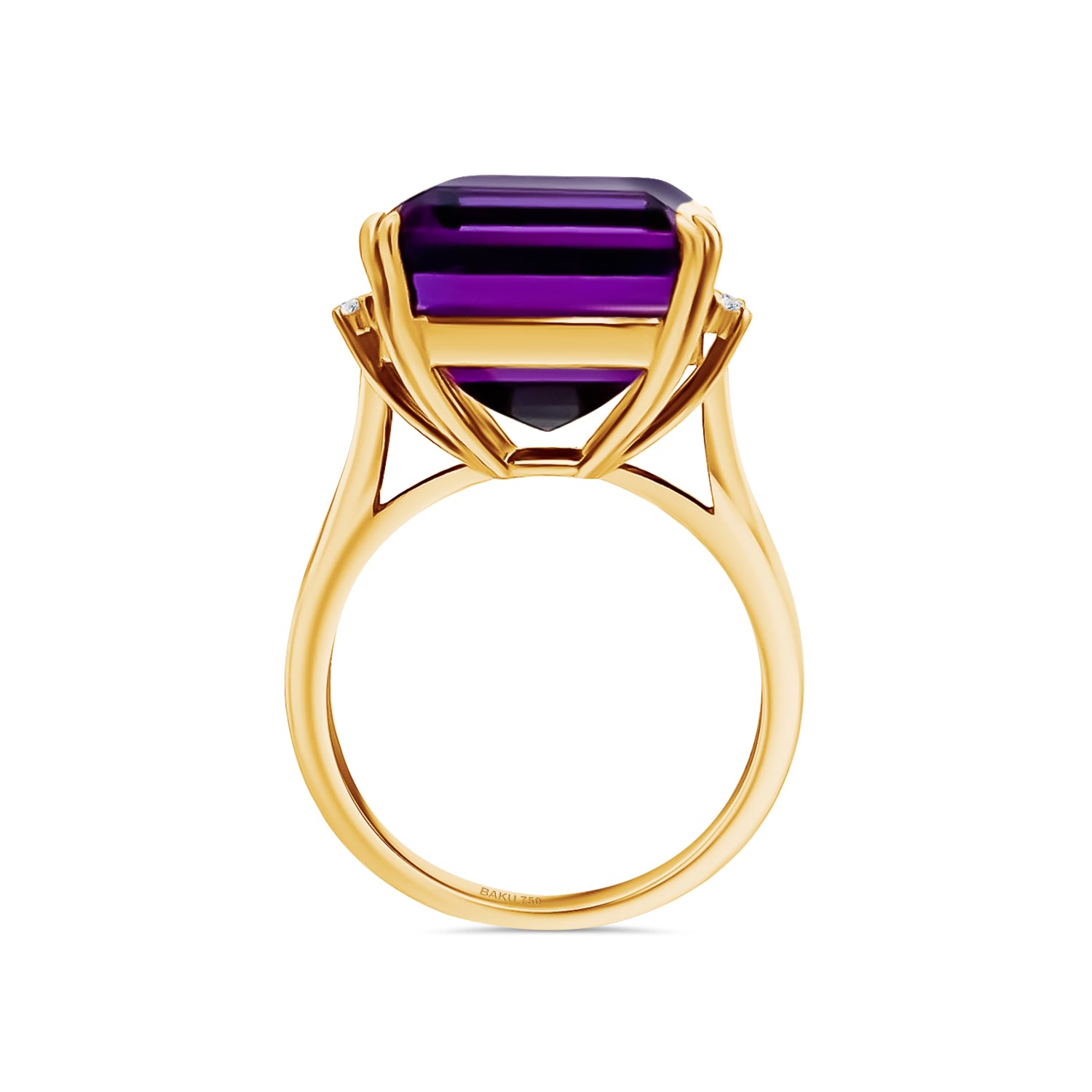 Amethyst Diamond Ring