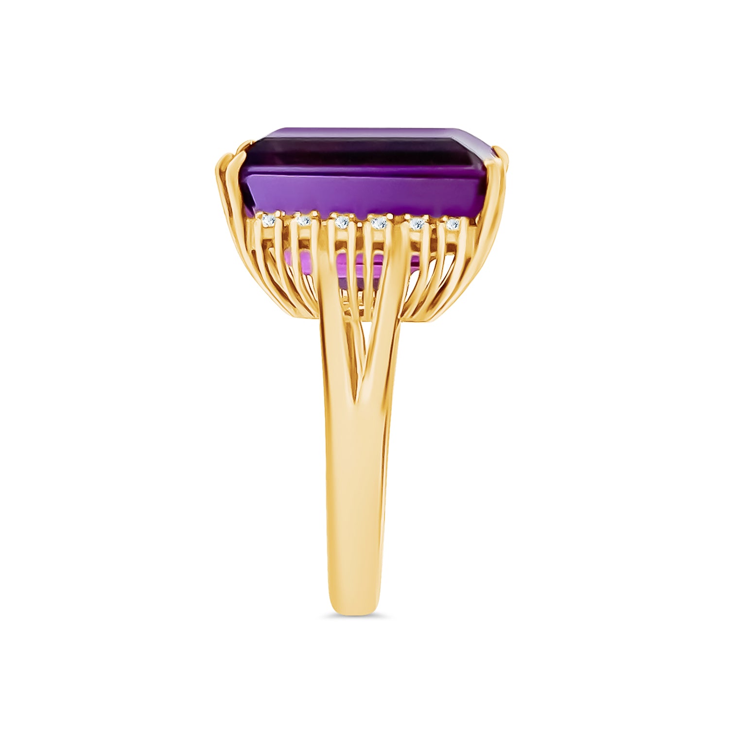 Amethyst Diamond Ring