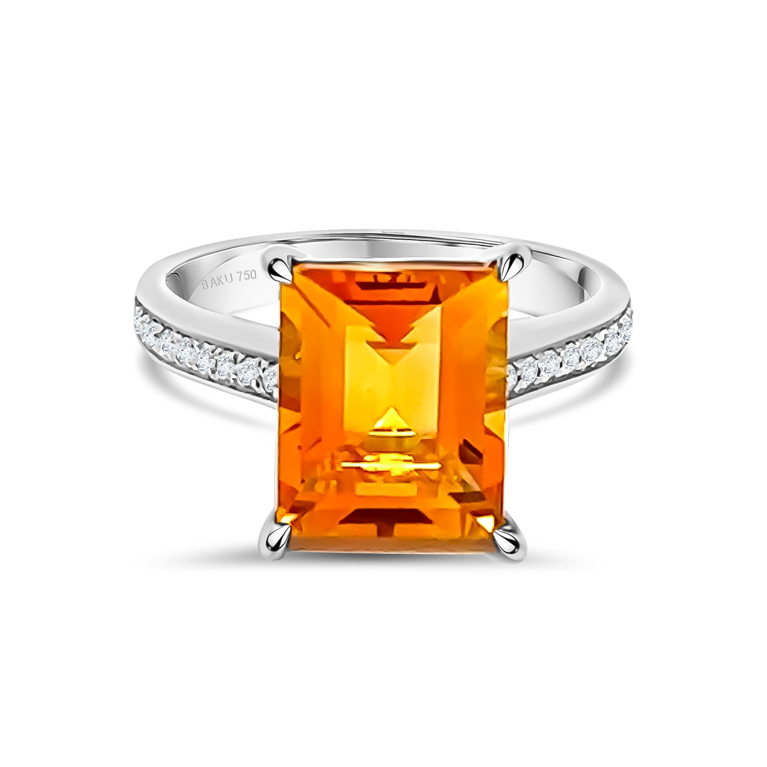 Citrine and Diamond Ring