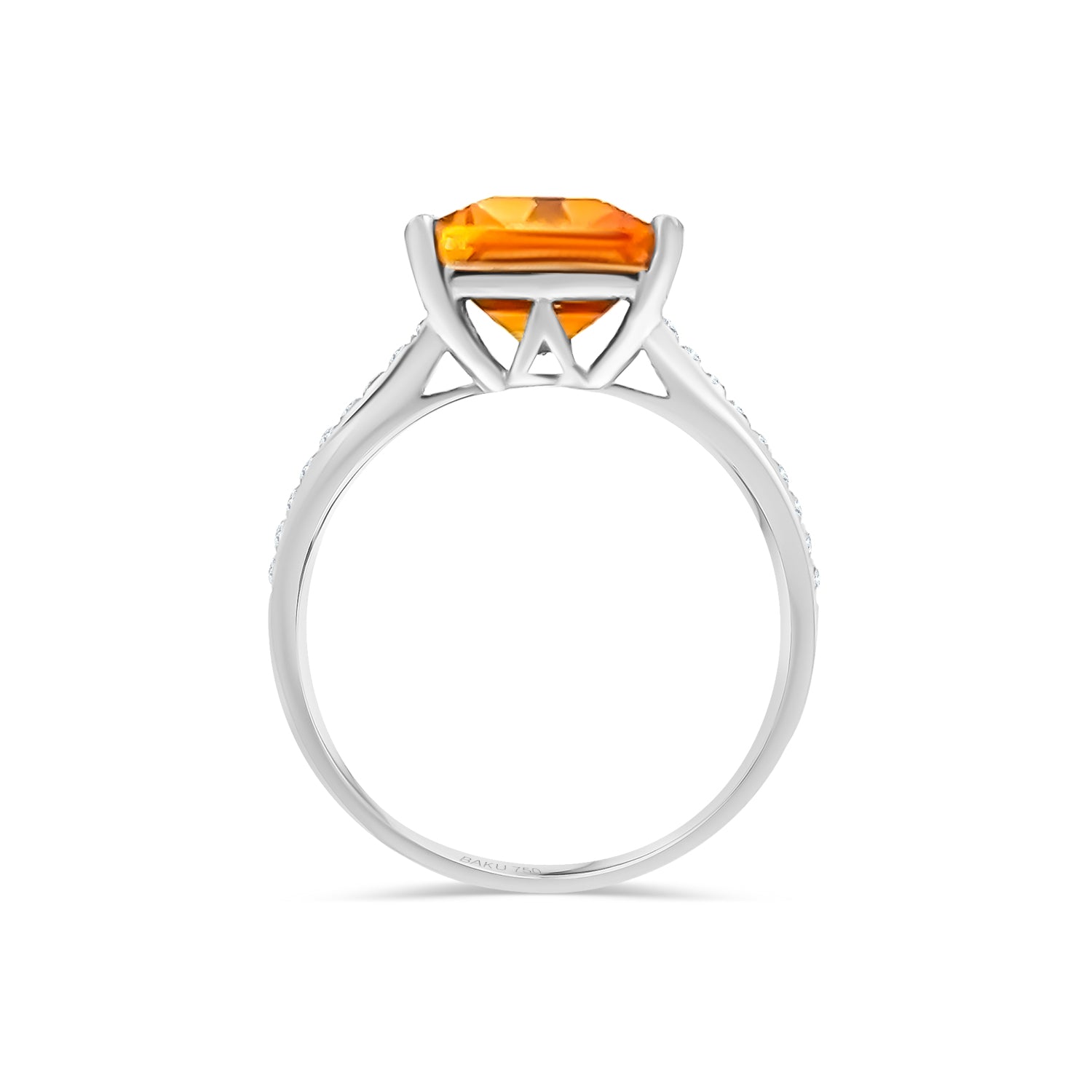 Citrine and Diamond Ring