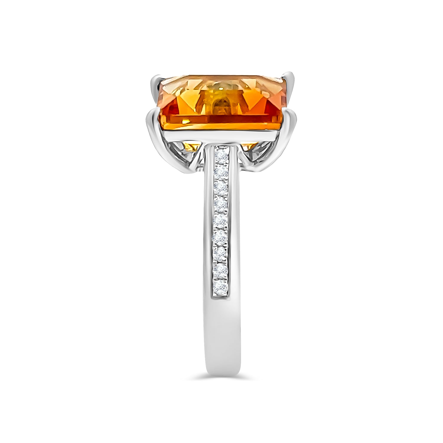Citrine and Diamond Ring