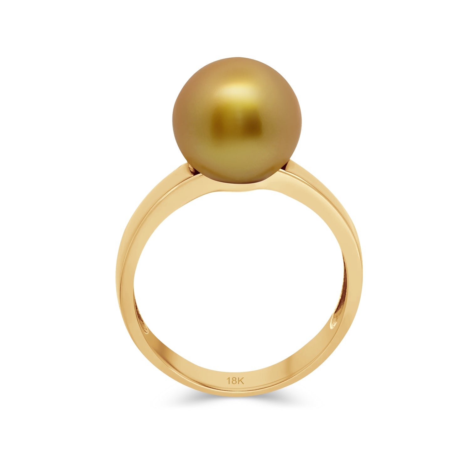 Golden South Sea Pearl Semi Round Ring