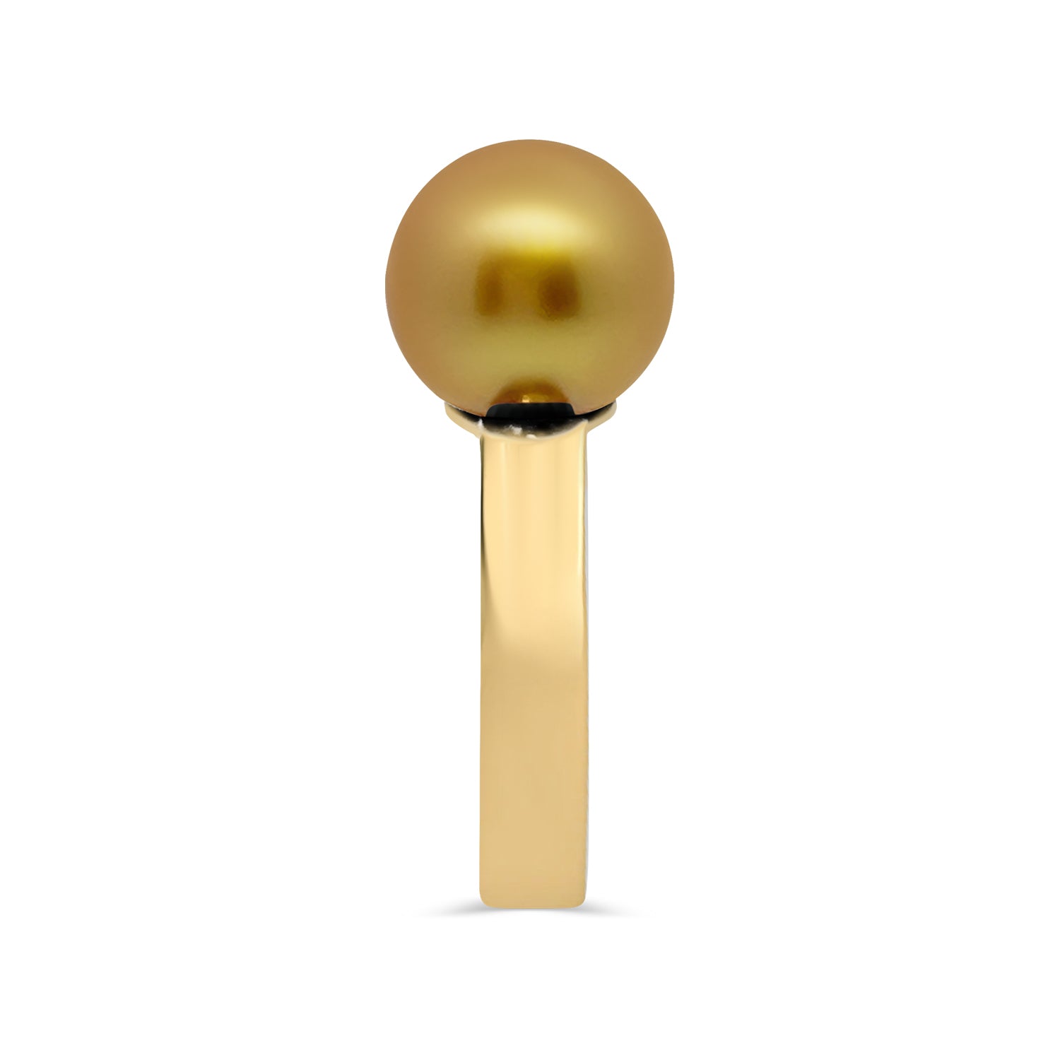 Golden South Sea Pearl Semi Round Ring