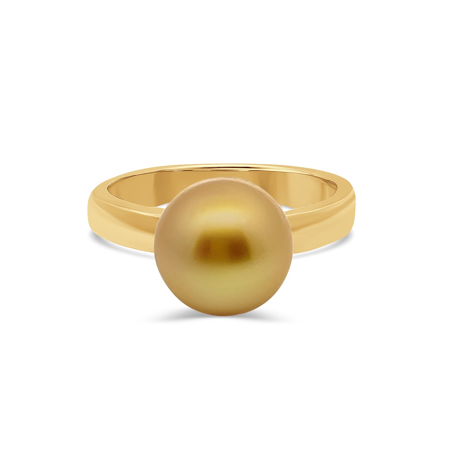 Golden South Sea Pearl Semi Round Ring