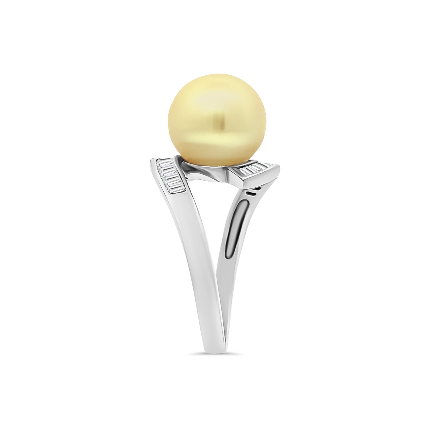 Golden South Sea Pearl Round Ring