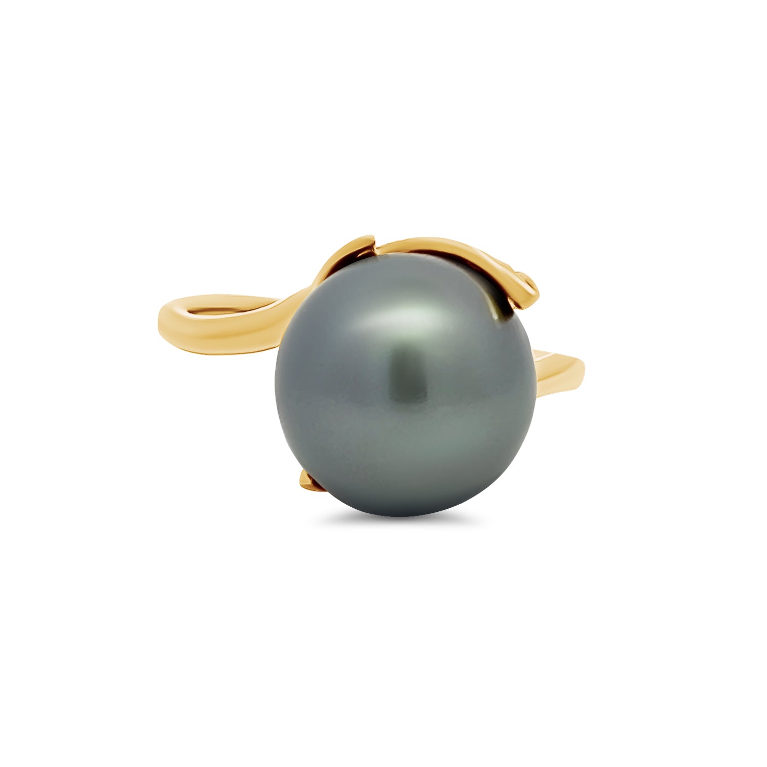 Black South Sea Pearl Diamond Ring