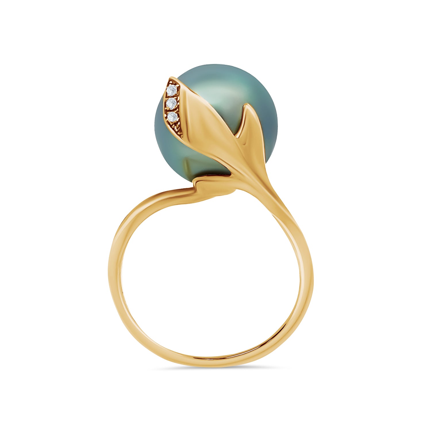 Grey South Sea Pearl Diamond Ring