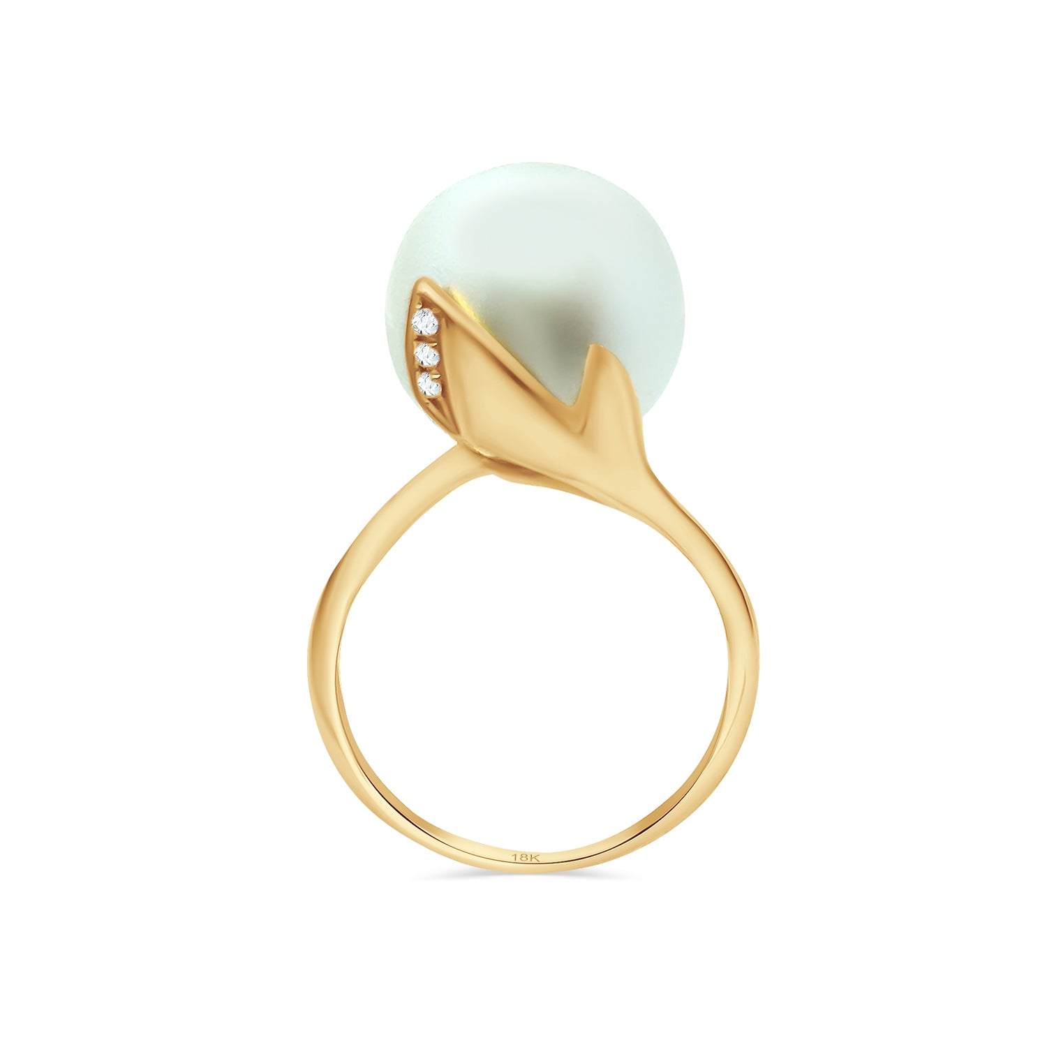 White South Sea Pearl Diamond Ring